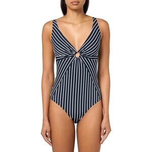 NWT New Tommy Hilfiger Womens XXL Sky Captain Stripe One Piece Swimsuit